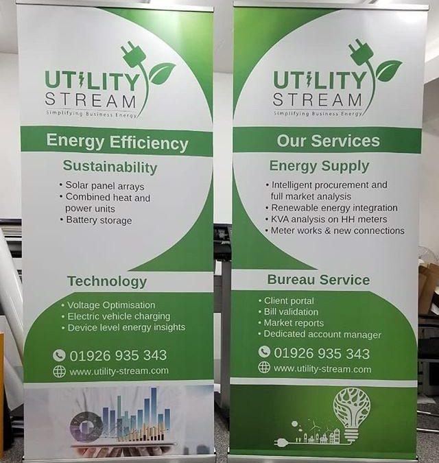 Roller banner design and print for Utility Stream To order yours whatsapp Mak on 07702153393