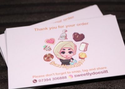 business cards artwork and print for @sweetlydoesitt to place an order if at all possible please wha