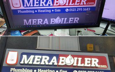 From design to conception. A brand new sign for @meraboiler Birmingham The main text is in 80mm tall 3D backlit LED letters. To place an order If at all possible PLEASE whatsapp me on 07702153393