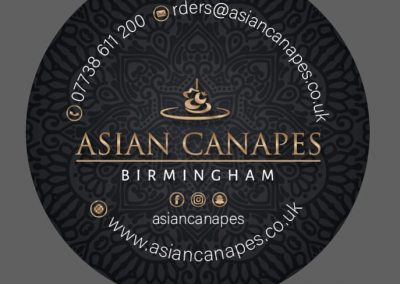 need custom stickers @asiancanapes to place an order if at all possible please whatsapp me on 077021