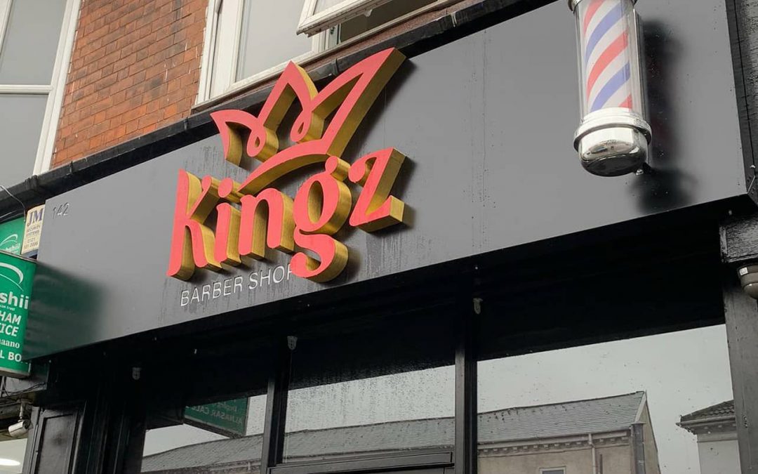 New signboard went today. This one was for @kingz_barber1 on Stratford Road, Birmingham Check them out. To place an order for a signboard, If at all possible PLEASE whatsapp me on 07702153393