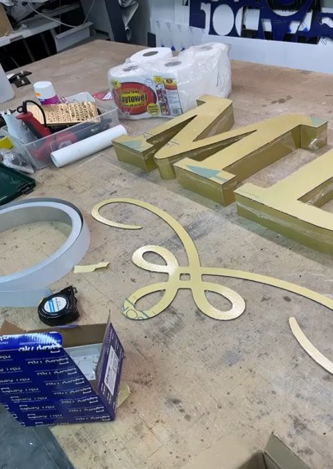 It’s been a busy day. Working on 3 different sets of 3d letters for 3 different signboards To order yours DM me.