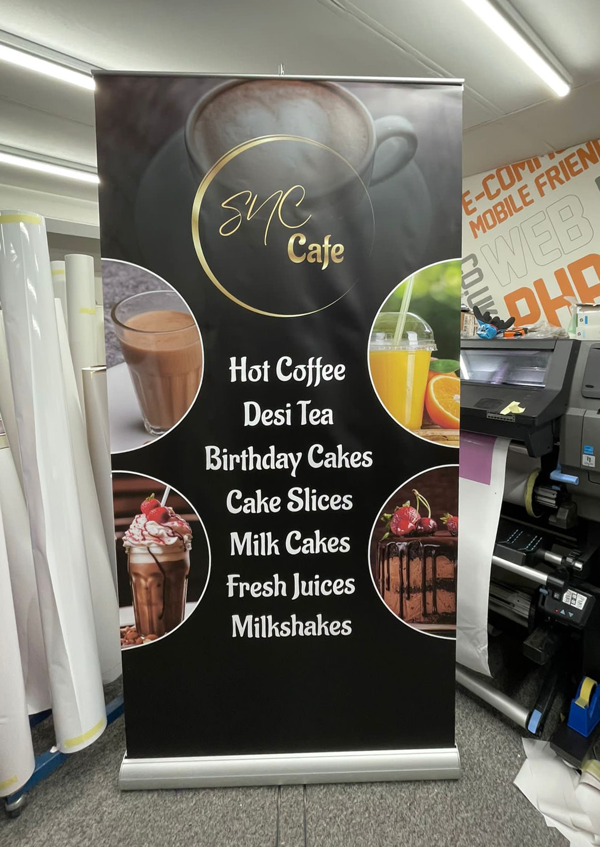 High Quality Roller Banner Printing for SNC Cafe